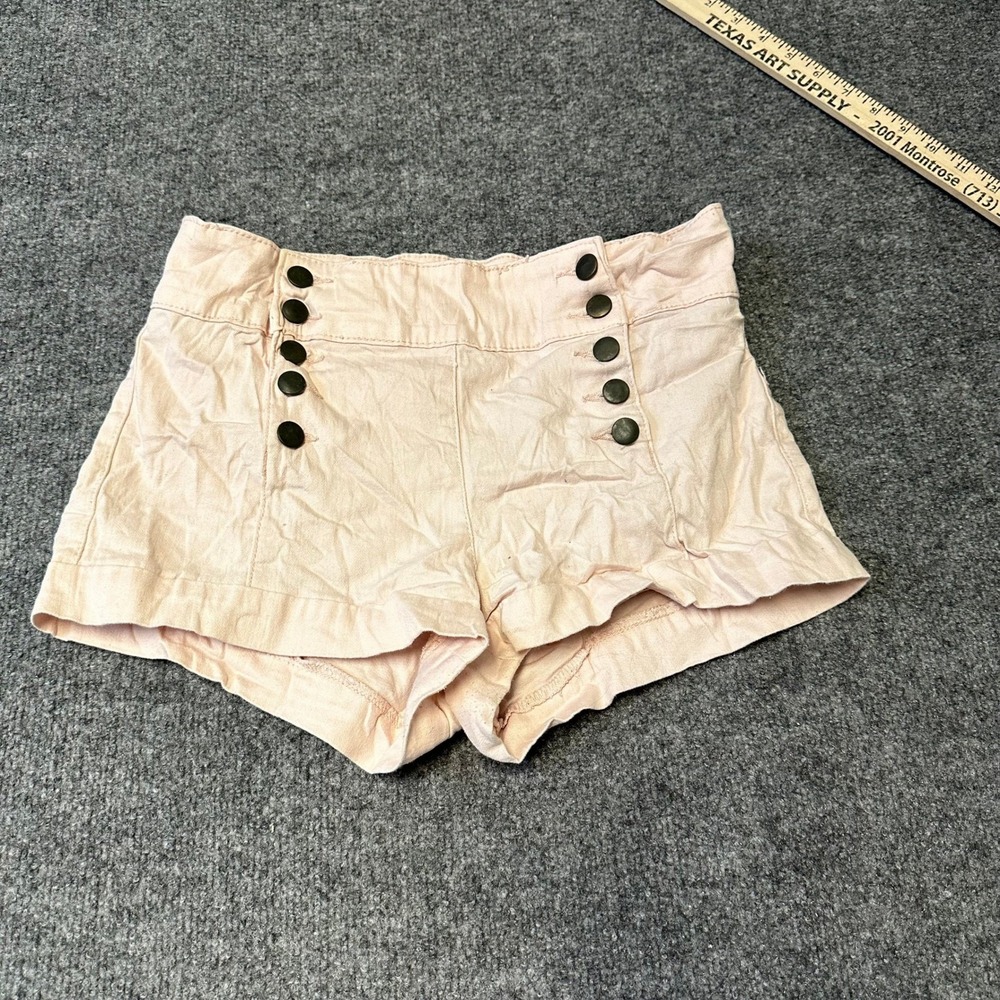 Forever 21 Shorts Womens Size 29 Peach Pink High Waisted Sailor Button Front